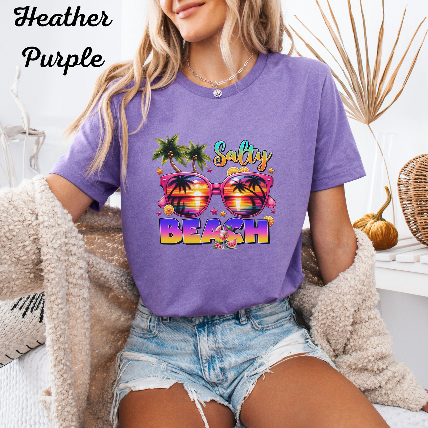 Salty Beach Tropical T-Shirt - Bella Canvas 3001