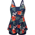 Hanna Nikole Womans Swimwear Tropical Tankini Floral Set With Adjustable Straps & Built-In Bra Size 22