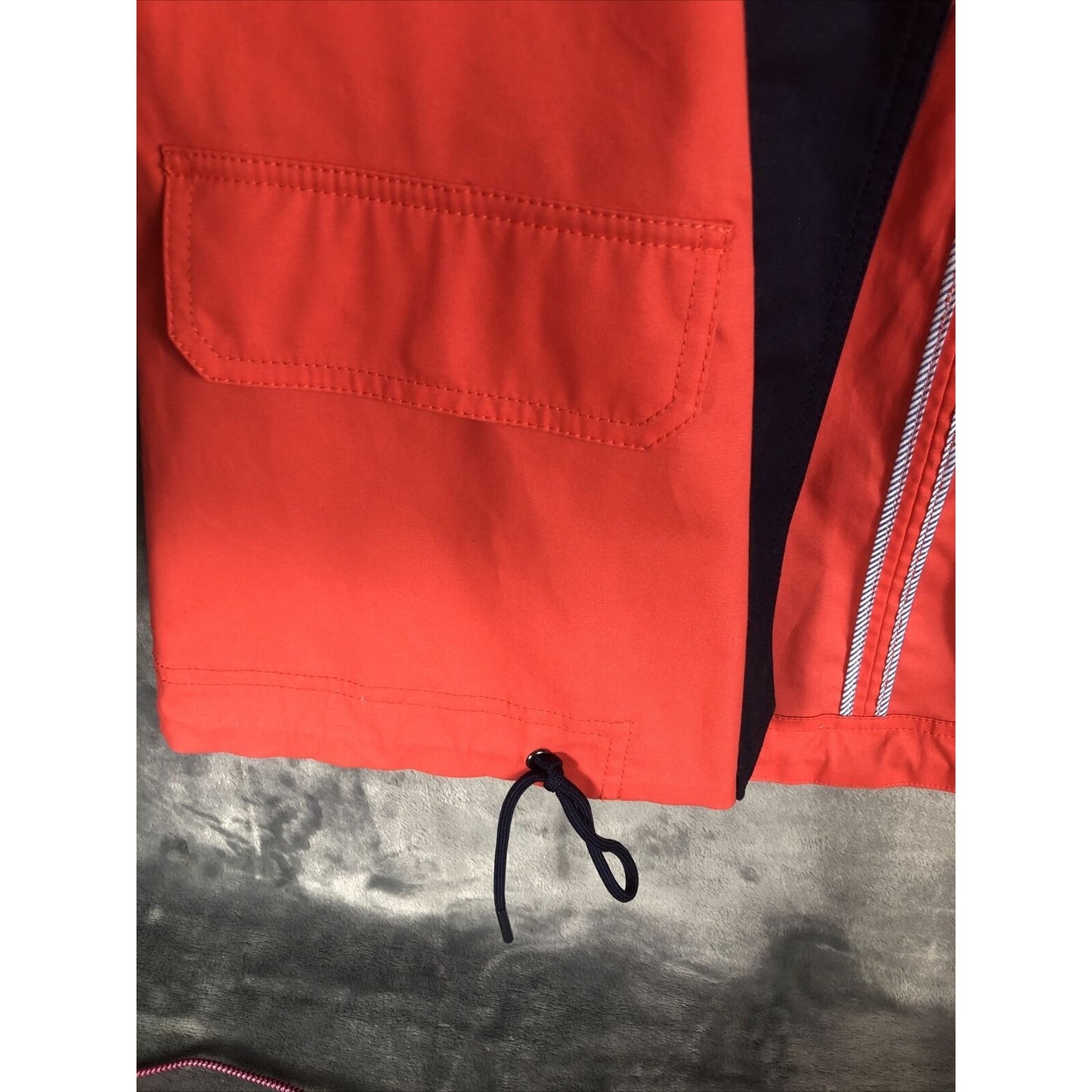 Crown & Ivy Woman's Jacket  Blue Orange White Hooded Adult Size Small