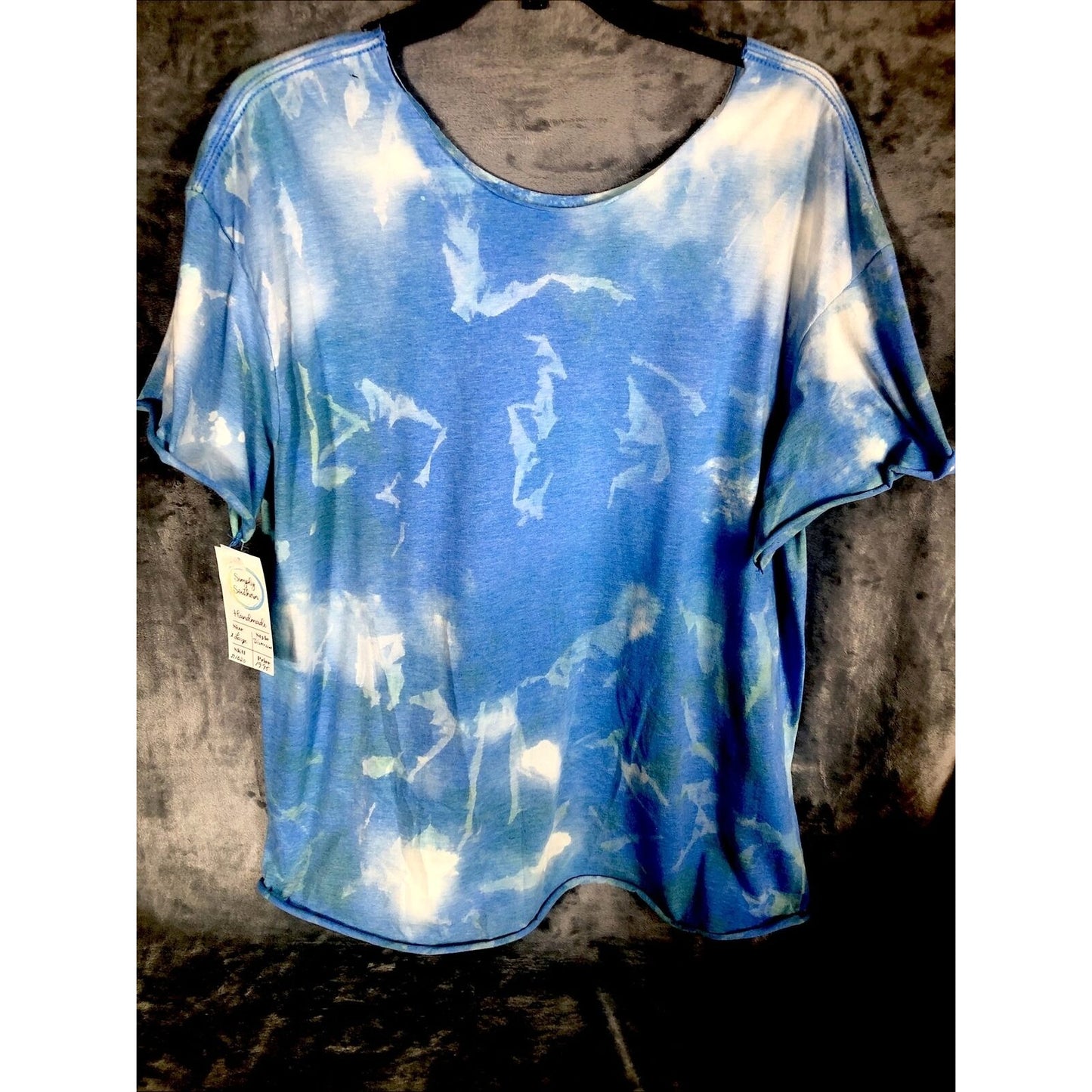 Woman's T Shirt Summer Vibes Tie-Dye Distressed T-Shirt Handmade Shirt