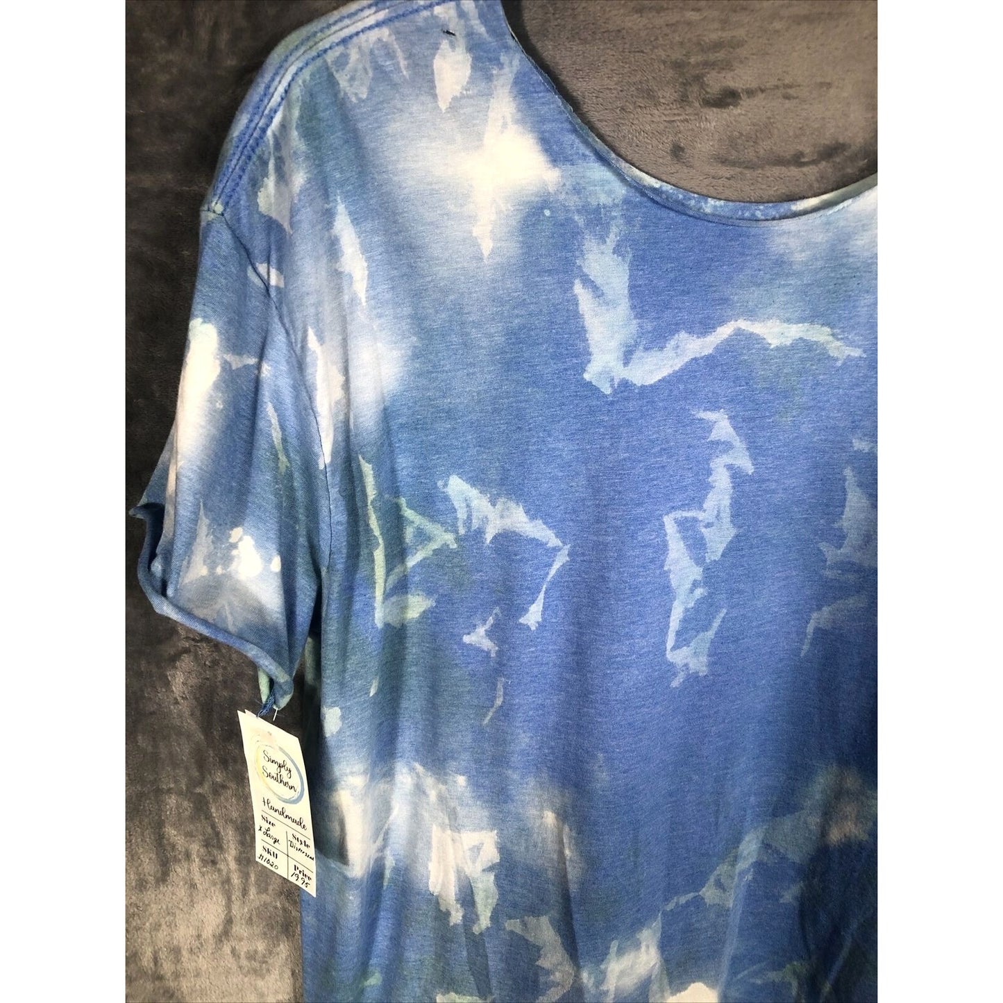 Woman's T Shirt Summer Vibes Tie-Dye Distressed T-Shirt Handmade Shirt