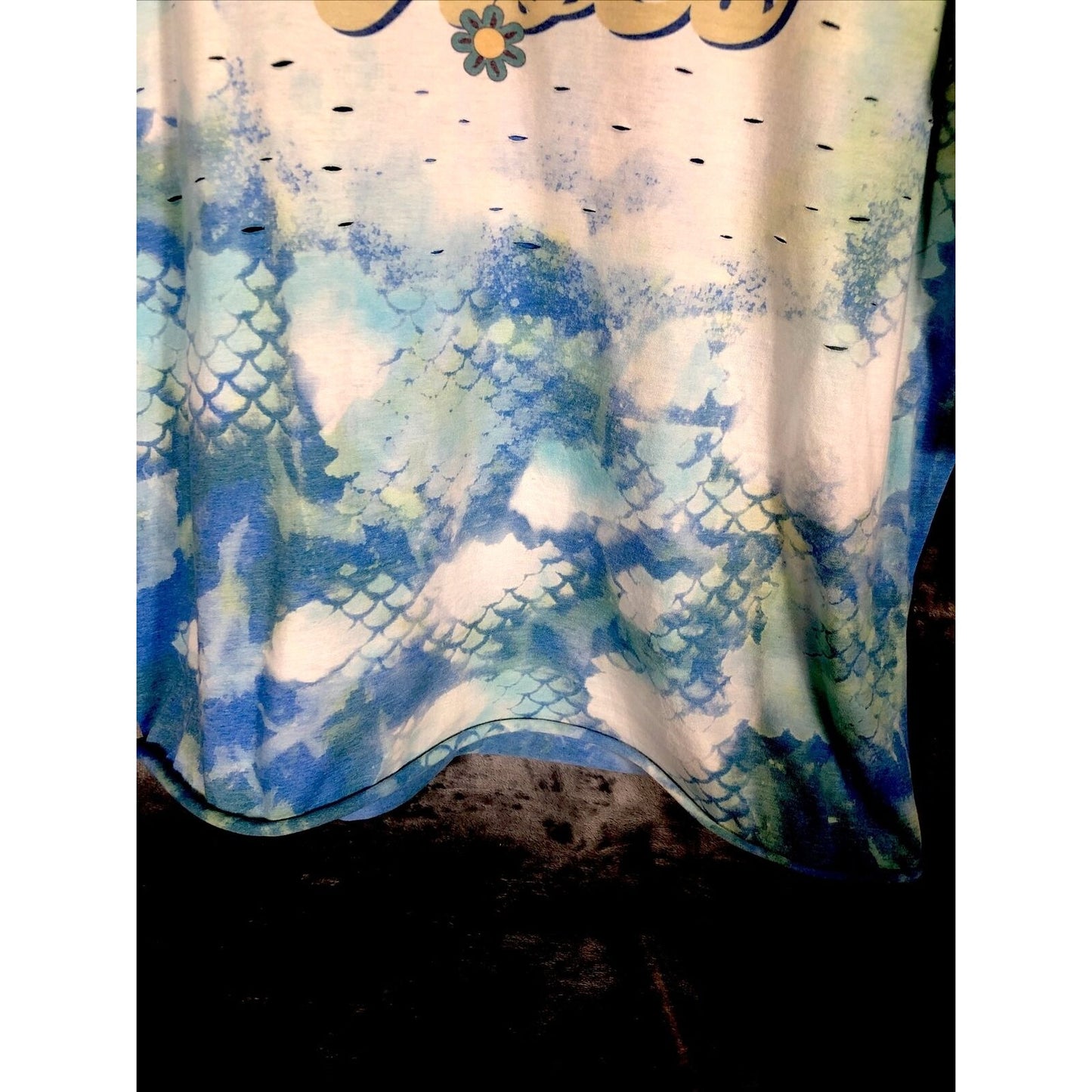 Woman's T Shirt Summer Vibes Tie-Dye Distressed T-Shirt Handmade Shirt