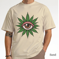 Cannabis Eye Men’s - Woman's T‑Shirt, Weed Leaf Eye Graphic Tee, Psychedelic Botanical Shirt, Trippy Green Art, Modern Streetwear