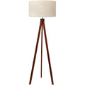 LEPOWER Wood Tripod Floor Lamp, Mid Century Standing Lamp, Modern Design Studying Light for Living Room, Bedroom, Study Room and Office, Flaxen Lamp Shade with E26 Lamp Base