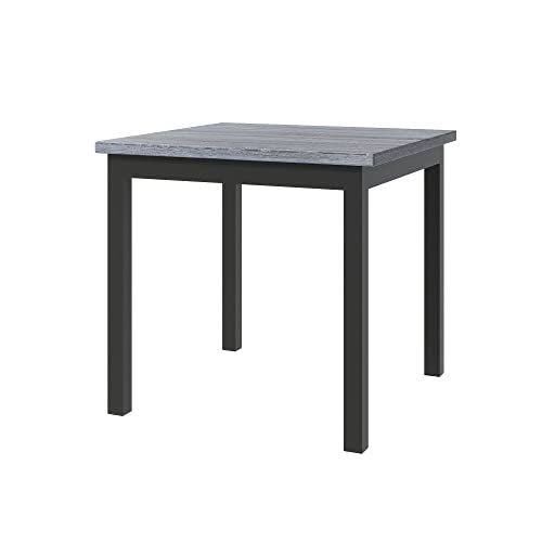 DINTABBLE 5-Piece Counter Height Dining Set-Square Wood Table and 4 Upholstered High-Back Chairs with Footrest for Kitchen Furniture-Classic Black Finish