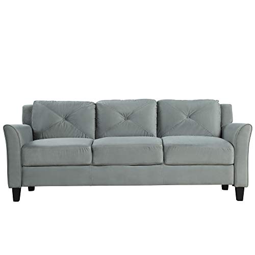 Evedy Living Room Furniture Piece Set Including 3-Seater, Loveseat Chair,Button Tufted Back Comforty Sofas & Couches with Sturdy Metal Legs,Gray（1+2+3 Seat