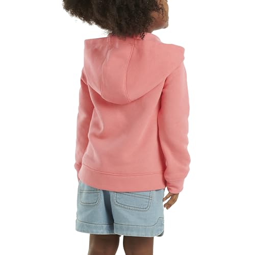 Carhartt Baby & Toddler Girls' Half-Zip Hooded Sweatshirt, Pink Lemonade, 4T