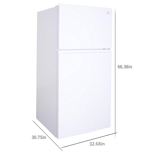 Kenmore 33 in. 20.5 cu. ft. Capacity Refrigerator/Freezer with Full-Width Adjustable Glass Shelving, Humidity Control Crispers, ENERGY STAR Certified, White