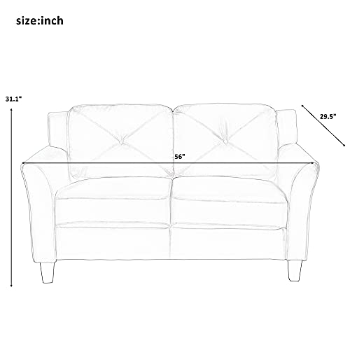 Evedy Living Room Furniture Piece Set Including 3-Seater, Loveseat Chair,Button Tufted Back Comforty Sofas & Couches with Sturdy Metal Legs,Gray（1+2+3 Seat