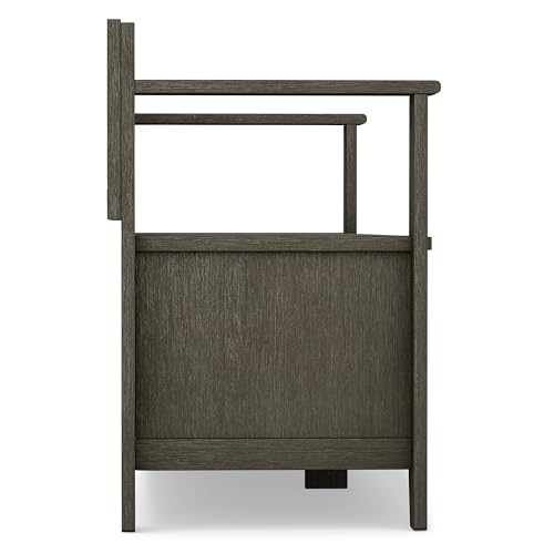 SIMPLIHOME Amherst Entryway Storage Bench - 48 inch Wide Solid Wood Hallway Seat in Farmhouse Grey, Transitional Bench for Entryway or Living Room with Lift-Up Lid and Spacious Storage