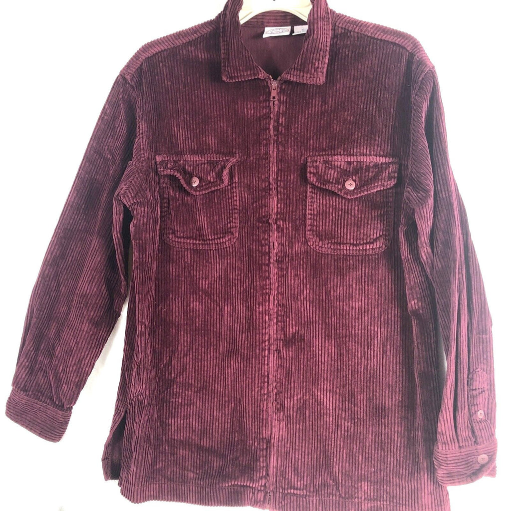 Vintage Carolina Blues Women’s Corduroy Pant Suit Zip Fuchsia Adult Size Medium