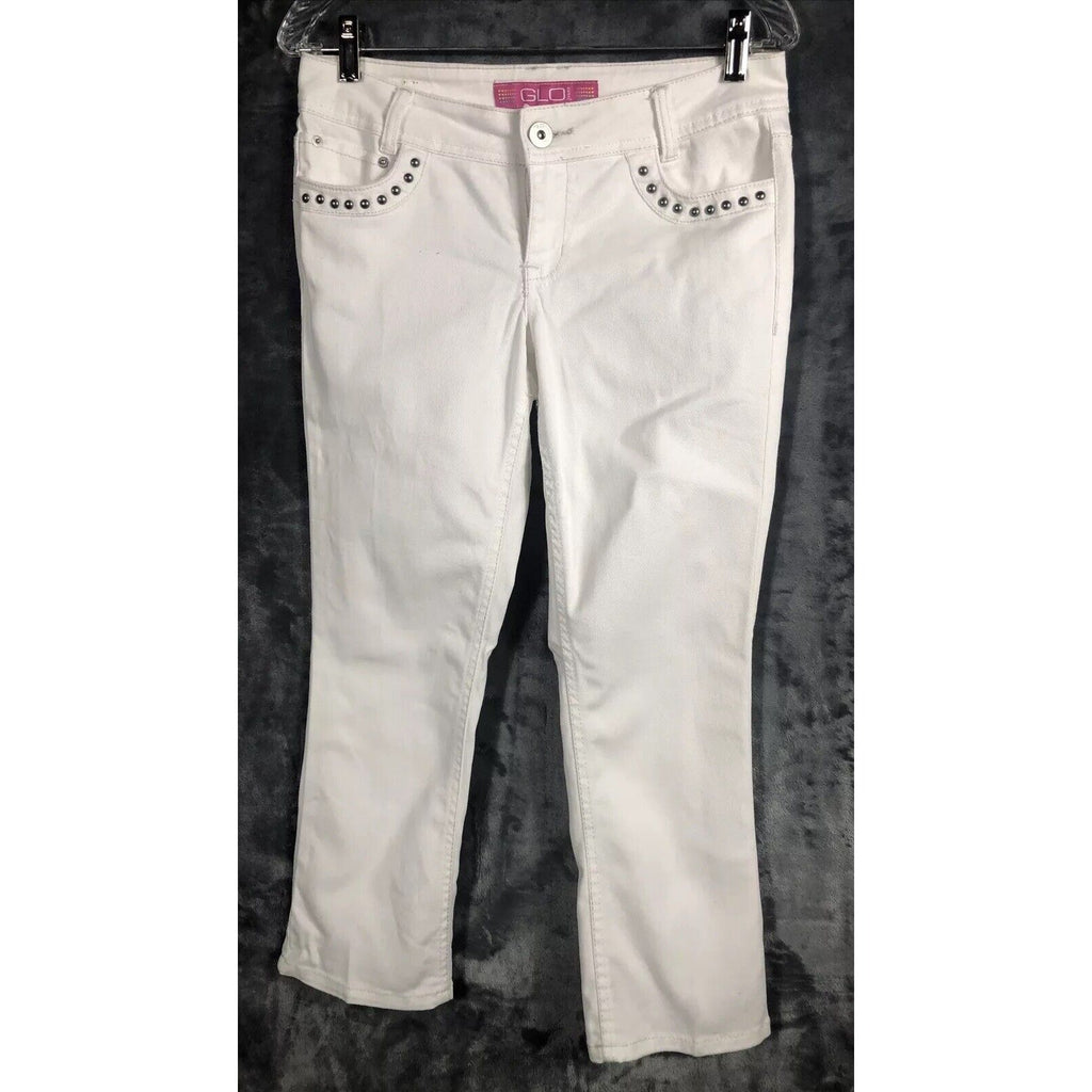 Glo Jeans White Studded Pocket Girls Junior Size 5