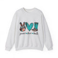 Inspirational Sweat Shirt  Love Peace & Boots  Sweat Shirt