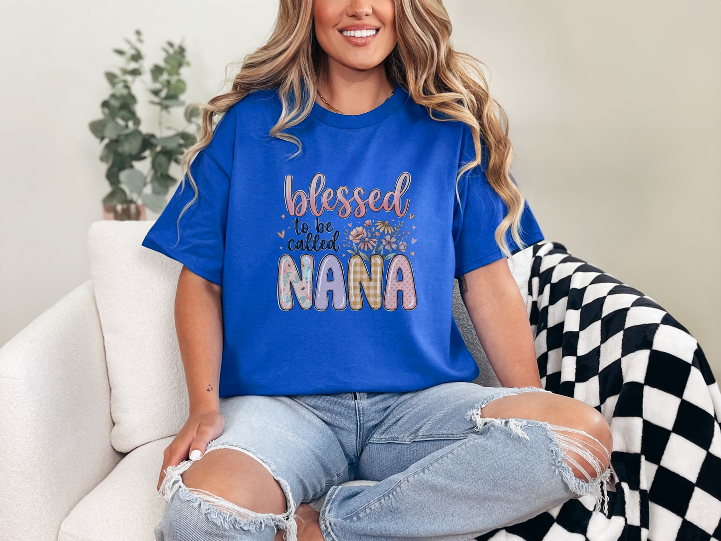 Inspirational Nana T-Shirt, Blessed to be Called Nana Tee, Sunflower Graphic Top, Spiritual Gift for Her, Boho Style Shirt, Comfort Fit