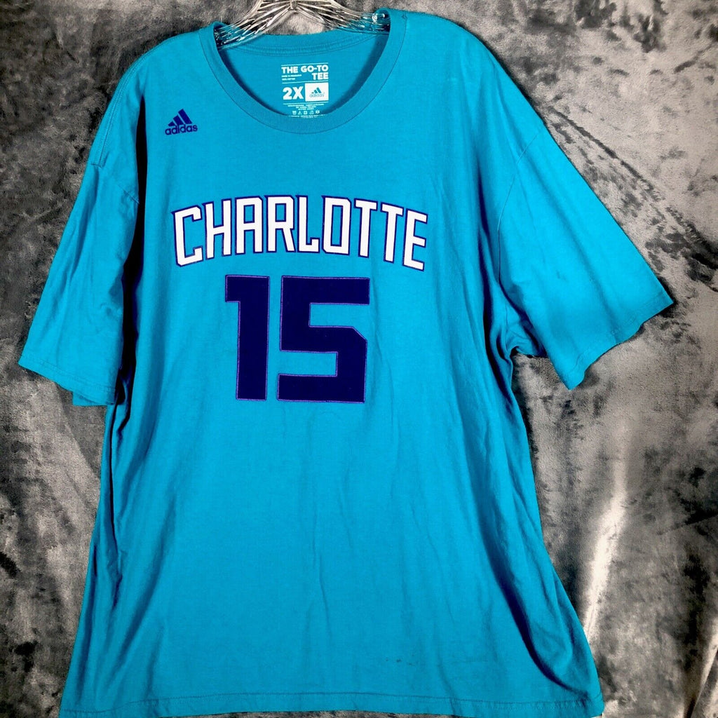 Adidas Charlotte Hornets Shirt Men’s Go To Tee Shirt XX Large NBA No 15 Walker