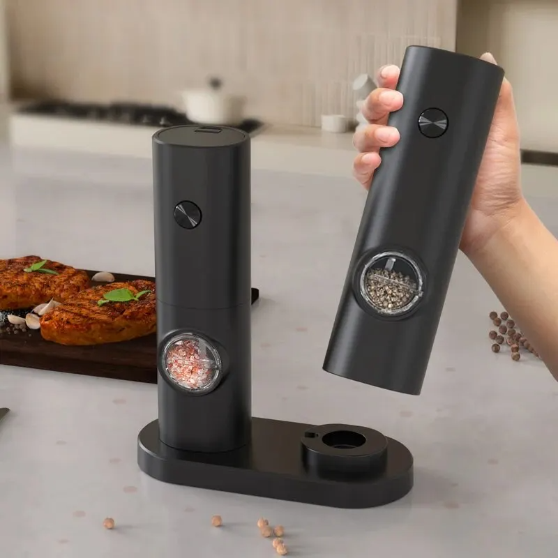 USB Rechargeable Electric Salt & Pepper Grinder – Adjustable for Salt, Pepper, Grains & Beans