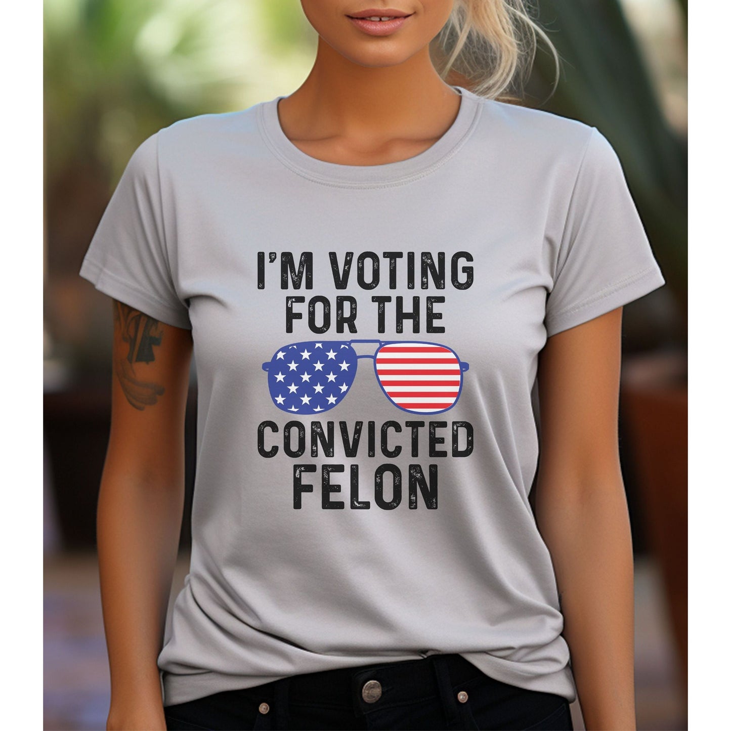 I'm Voting For The Felon Shirt Trump for President 2024 Sweatshirt Trump Nation Mugshot 47 Sweatshirt Republican Women Men Merica T Shirt