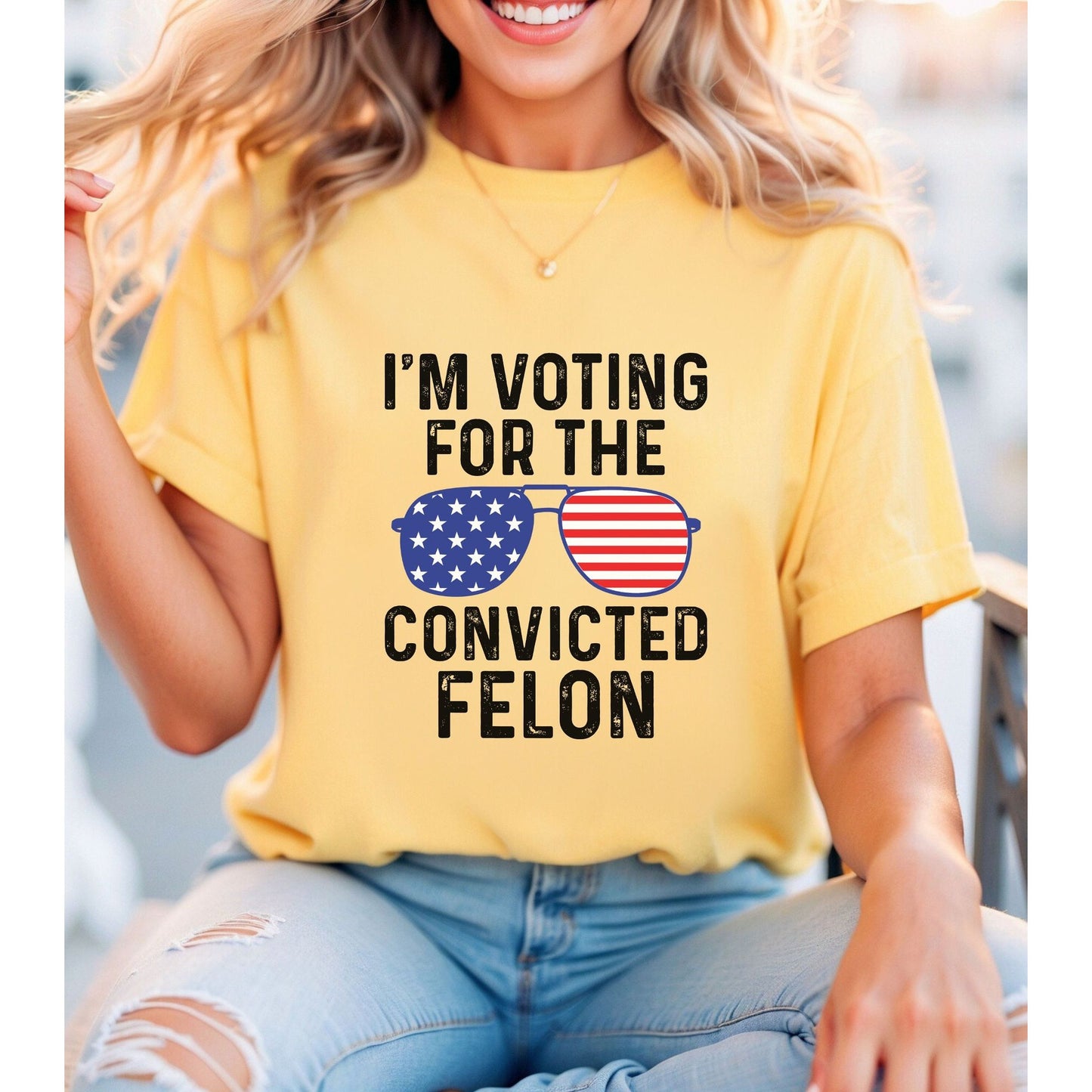 I'm Voting For The Felon Shirt Trump for President 2024 Sweatshirt Trump Nation Mugshot 47 Sweatshirt Republican Women Men Merica T Shirt
