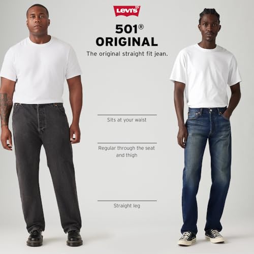 Levi's Men's 501 Original Fit Jeans (Also Available in Big & Tall), Dark Stonewash, 35W x 32L