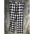 J Crew pajamas pants Woman’s L 100% cotton weave flannel check navy blue