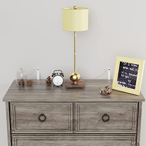 LGHM Modern Dressers for Bedroom with 6 Drawers, 6 Drawer Dresser, 44.33" Tall Chest of Drawers Closet Organizers & Storage Clothes - Easy Pull Handle, Textured Borders for Living Room, Hallway, Gray