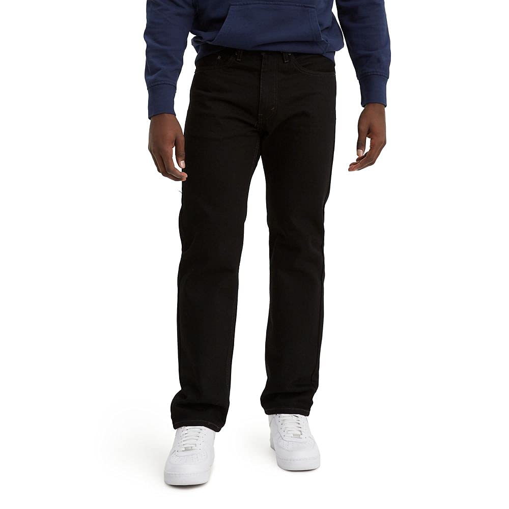 Levi's Men's 505 Regular Fit Jeans (Also Available in Big & Tall), Black-Discontinued, 48W x 32L