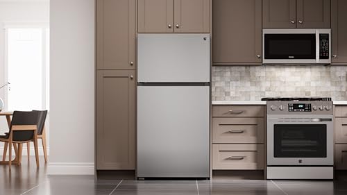Kenmore 33 in. 20.4 cu. ft Capacity Refrigerator/Freezer with Full-Width Adjustable Glass Shelving, Humidity Control Crispers, Ice Maker, ENERGY STAR Certified, Fingerprint Resistant Stainless Steel