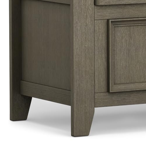 SIMPLIHOME Amherst Entryway Storage Bench - 48 inch Wide Solid Wood Hallway Seat in Farmhouse Grey, Transitional Bench for Entryway or Living Room with Lift-Up Lid and Spacious Storage
