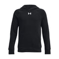 Under Armour Boys Rival Fleece Hoodie, (001) Black / / White, Small