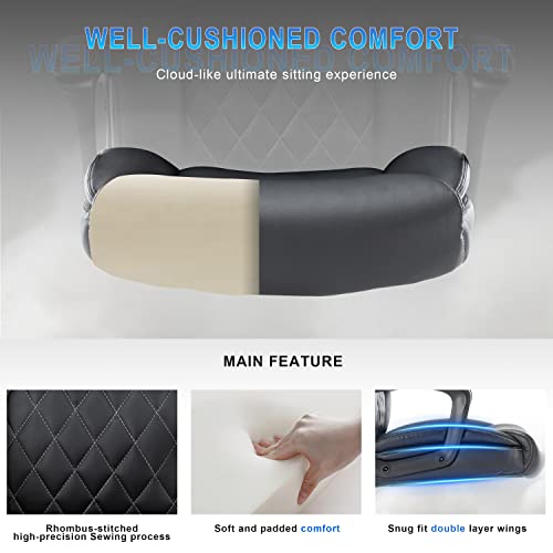 HESL Office Chair-Office Desk Chair,Computer Chair, Ergonomic Office Chair,Leather Office Chair, Executive Office Chair High Back,Comfy Desk Office Chair with Padded Armrests