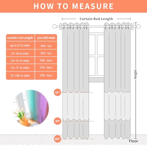 XiDi Curtains for Girls Bedroom Kids Room Unicorn Princess Theme Room Darkening 63 inches Long Wall Decals Pink Purple Green, W52 X L63