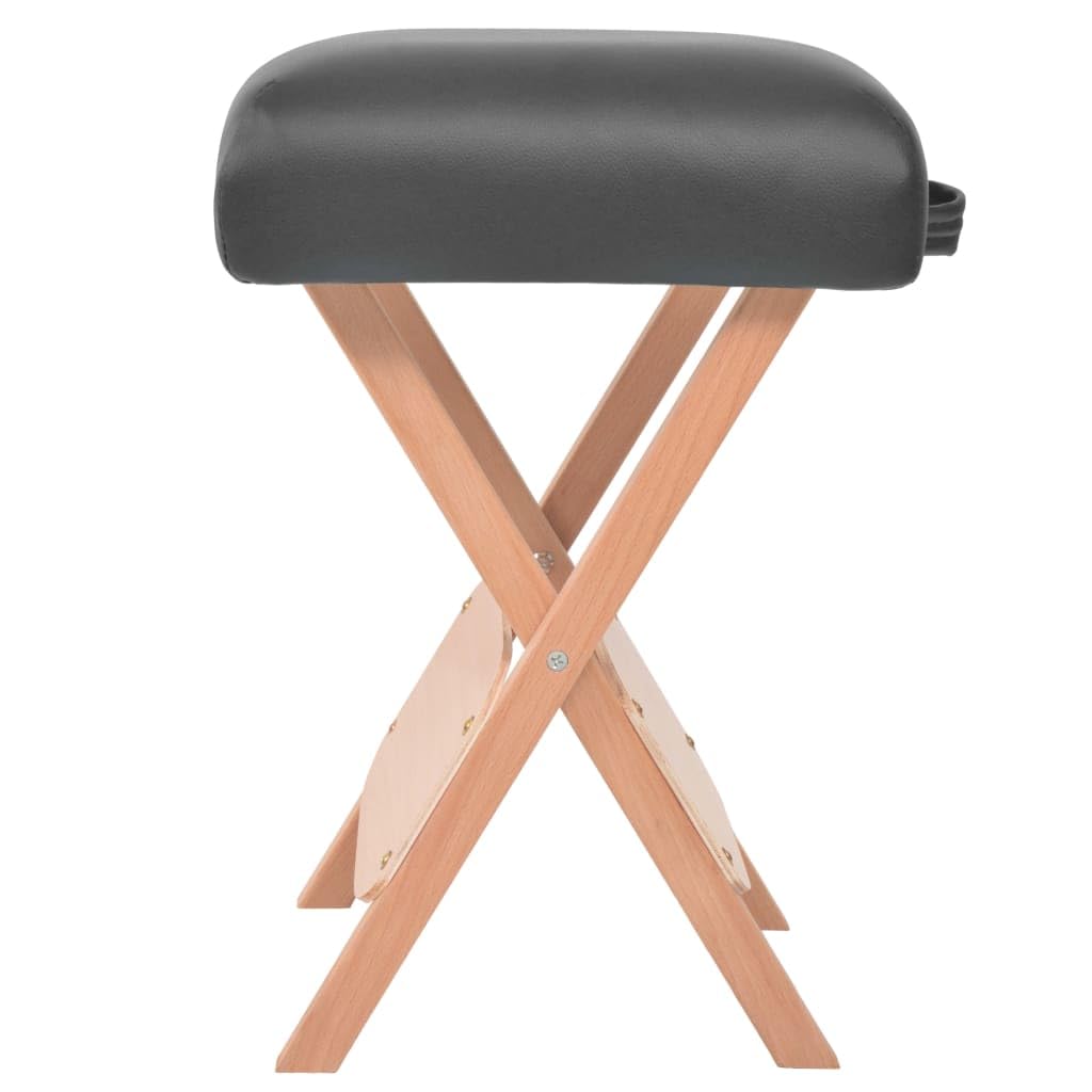 CUMYZO 3-Zone Folding Massage Table and Stool Set 3.9" Thick Black,Health & Beauty Personal Care Massage & Relaxation Massage Tables