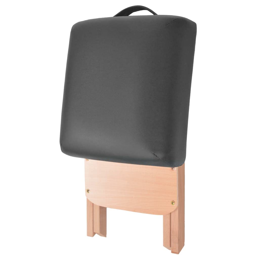 CUMYZO 3-Zone Folding Massage Table and Stool Set 3.9" Thick Black,Health & Beauty Personal Care Massage & Relaxation Massage Tables