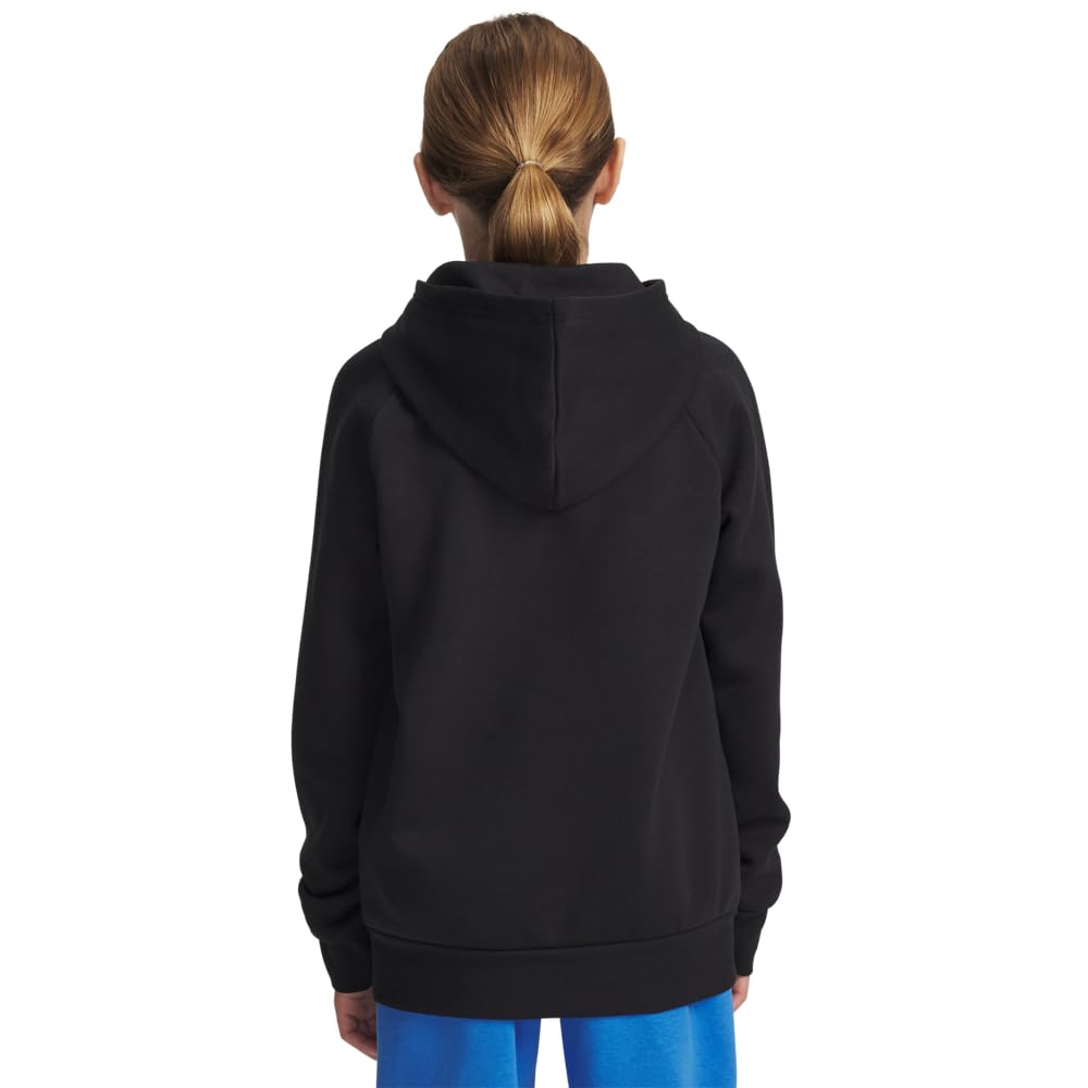 Under Armour Boys Rival Fleece Hoodie, (001) Black / / White, Small