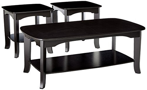 Kings Brand Furniture Kings Brand Furniture-3-Piece Espresso Occasional Set, Coffee 2 End Tables