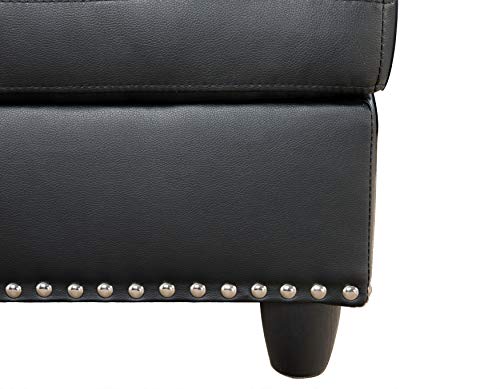 MMTGO 98" L-Shape Faux Leather Modular, Cup Holders and Storage, 4-Seater Upholstered Tufting Corner Couch for Apartment, Home Furniture, Living Room, Sectional Sofa Set w/Ottoman