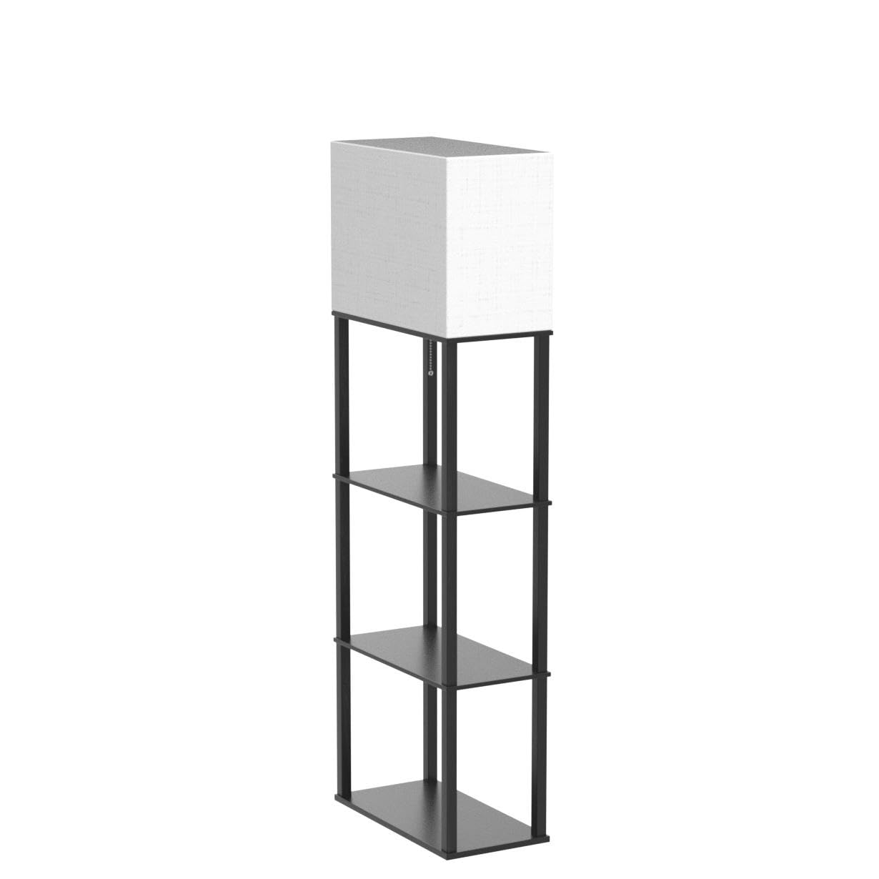 Dott Arts Floor Lamp with Shelves, Shelf Lamps with 3 Color Temperature LED Bulb,Storage Wood Texture Modern, Display Standing Lamp for Living Room,Office, Bedroom