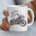 Motorcycle Coffee Mug, Two Wheels Move the Soul, Biker Gift, Ceramic Mug 11oz 15oz, Dishwasher Safe, Custom Motorcycle Design