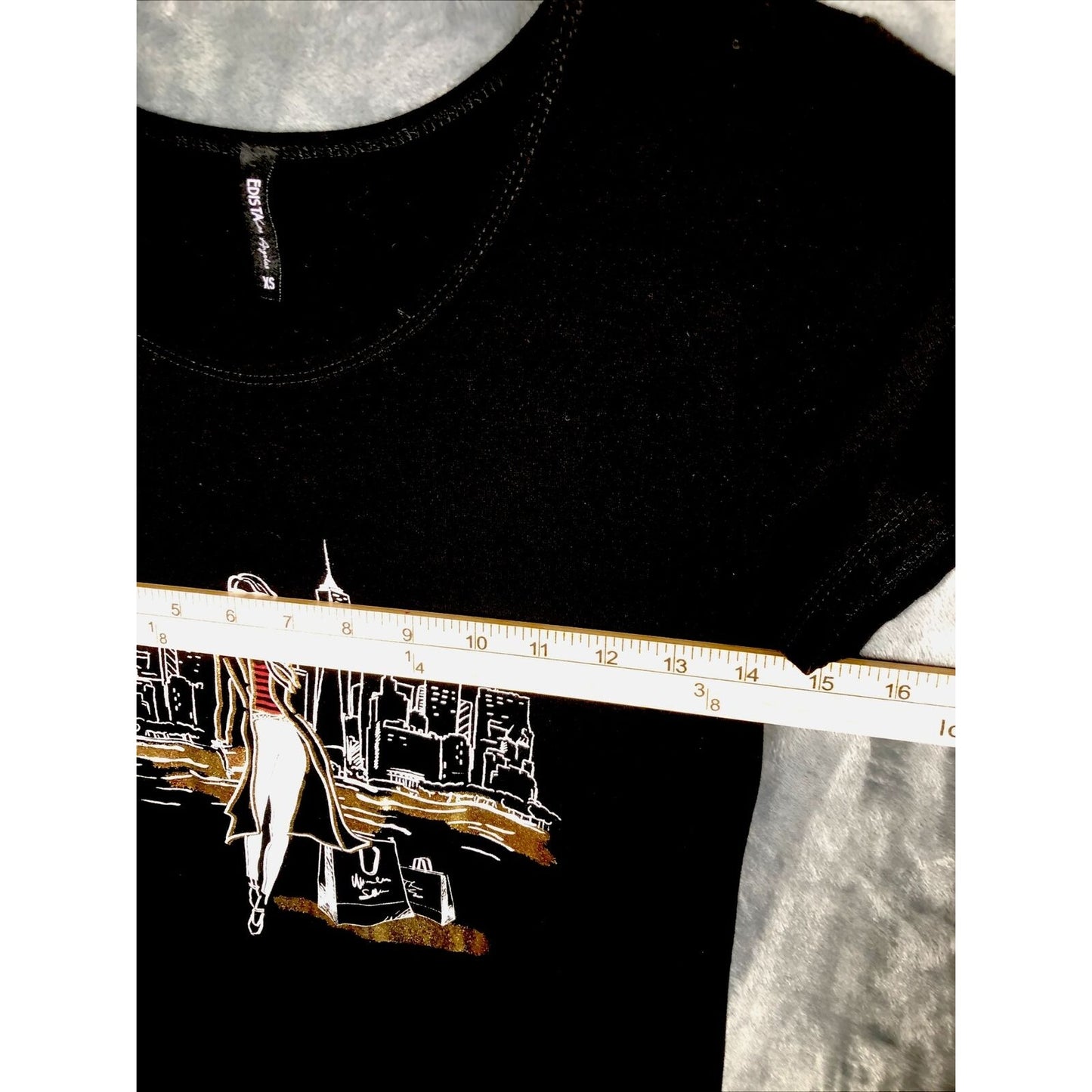 Edista Los Angeles Shirt New York City Skyline Lady Shopping Woman’s X Small