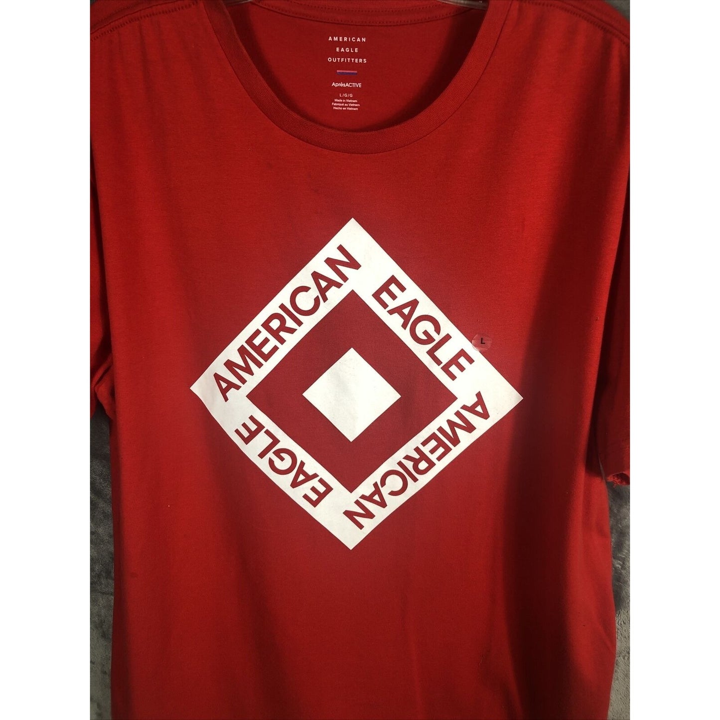 American Eagle Men’s T-Shirt Adult Size Large Red Shirt Short Sleeves
