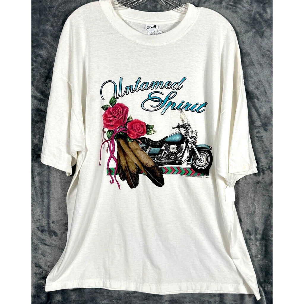Anvil Women’s Biker T-Shirt “Untamed Spirit” Adult 2X Large Shirt