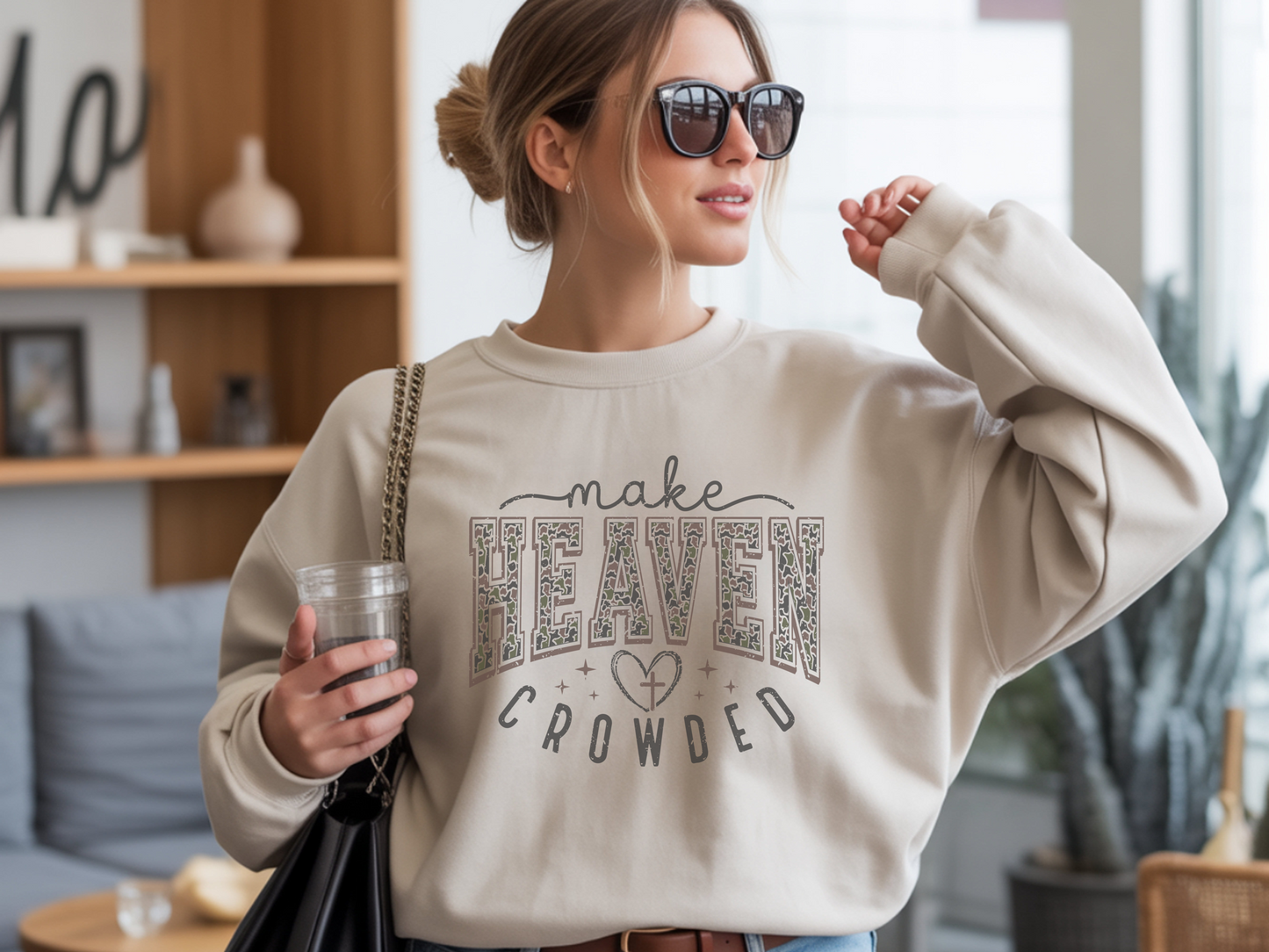 Christian Apparel Unisex Sweatshirt, Religious Crewneck, Camo Print, Spiritual Comfort, Inspirational Gift, Faith-Based Clothing, Positive