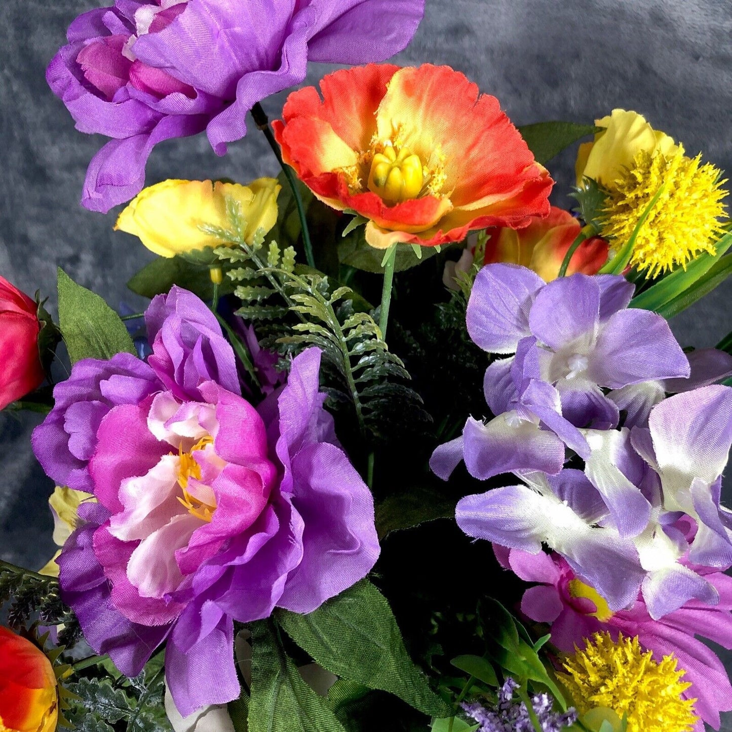 Artificial Flower Arrangement Spring Colors Floral Centerpiece Mixed Flowers