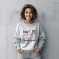 Don't Let Their Energy Change Yours Sweatshirt, Rainbow Battery Design, Unisex Crewneck Pullover, Cozy Cotton Blend, Gift for Energy Lovers