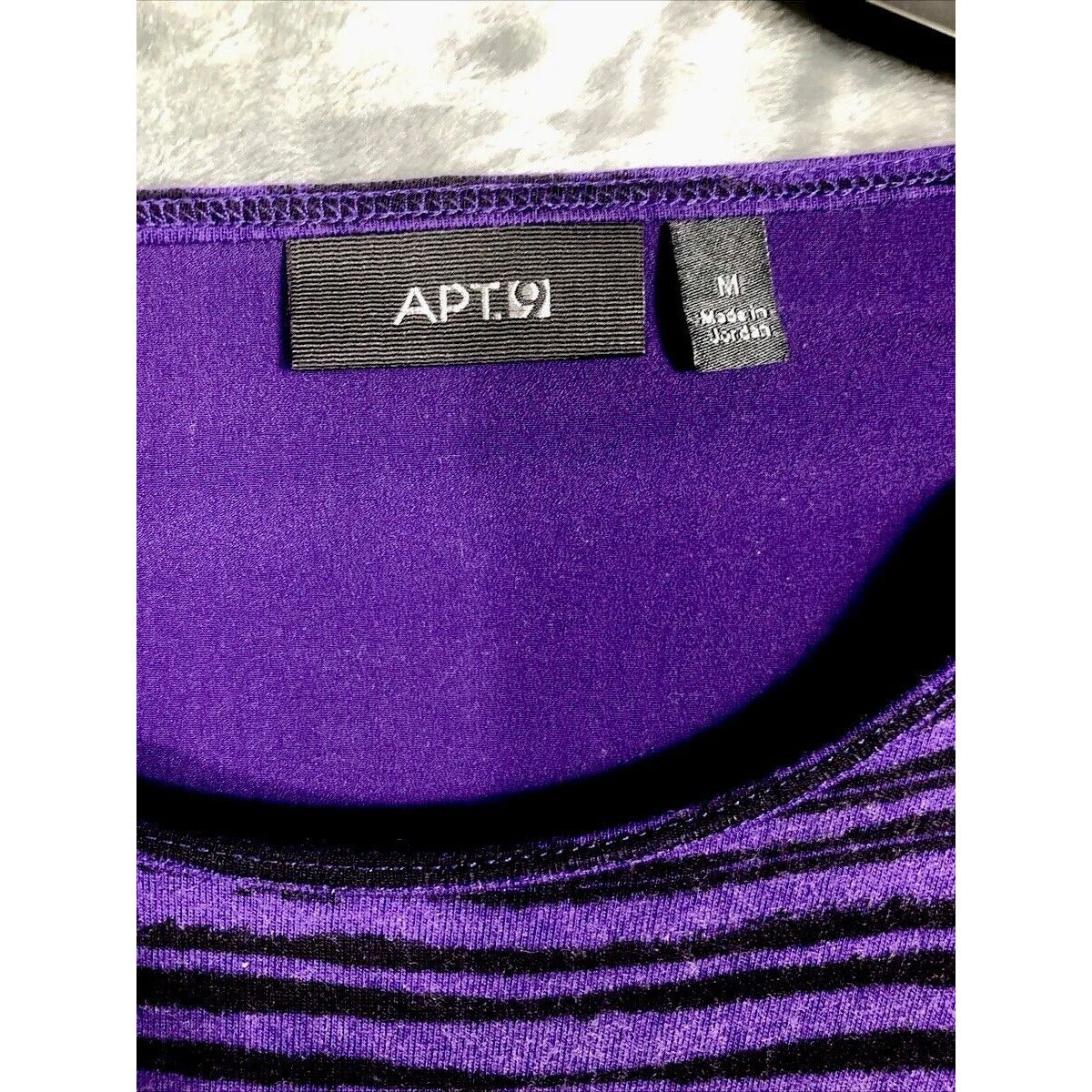 APT 9 Tops Purple/Black Striped Women’s Long Sleeved Shirt Adult Size Medium