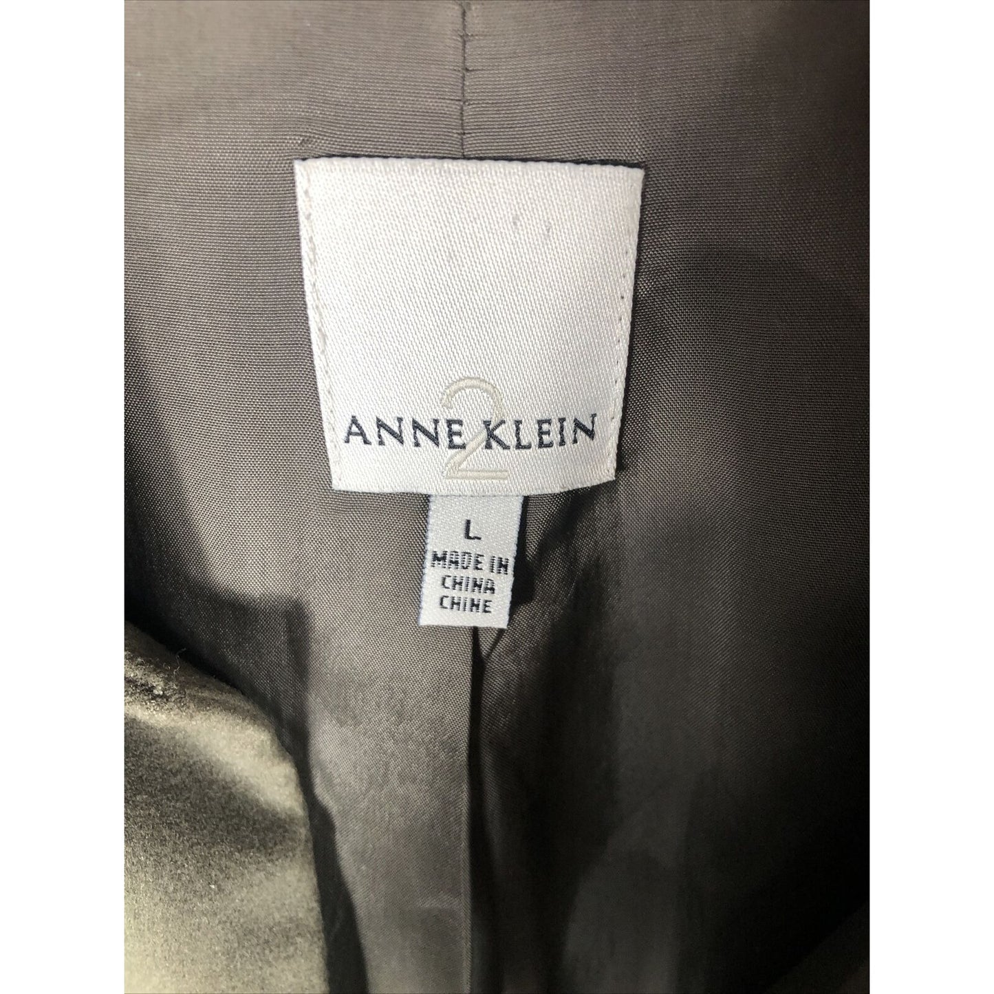 Anne Klein Women’s Jacket Neiman Marcus Suede Olive Green Moto Large Snap Front