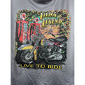 Mens Motorcycle T-Shirt Live to Ride Graphic Tee Living Legend Gray Size M
