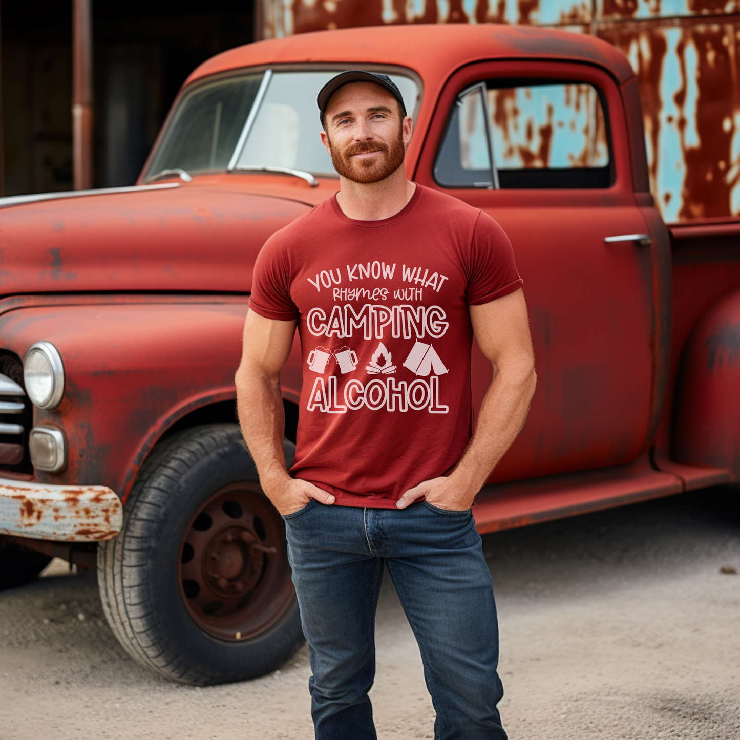 Comfort Colors You Know What Rhymes With Camping Funny Shirt, Alcohol Camping Tee, Drinking Humor T-Shirt, Outdoor Party Gift
