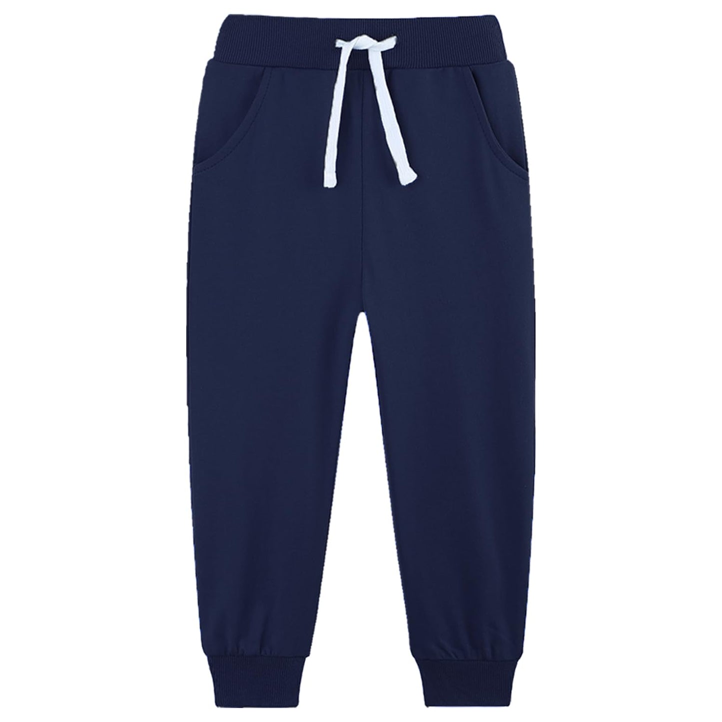 Avsead Toddler Boys Sweatpants Pants 4 Pack Pull On Cotton Jogger Outfits Clothes Black/Navy/Dark Gray/Burgundy 5t