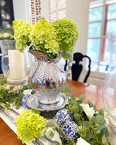 Arthur Court Metal Vineyard Pitcher Grape Pattern Sand Casted in Aluminum with Artisan Quality Hand Polished Design Tarnish Free Water Jug for Hot / Cold Water, Ice Tea and Juice Beverage 10 inch Tall